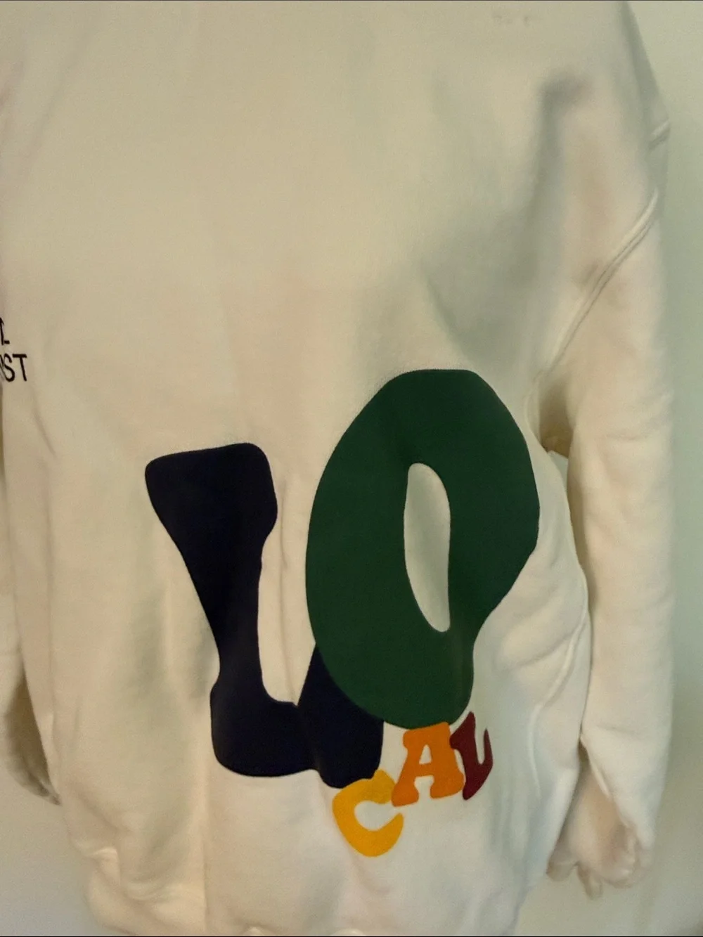 Madhappy S White Graphic Crewneck Sweater Multicolor Lettering oversized